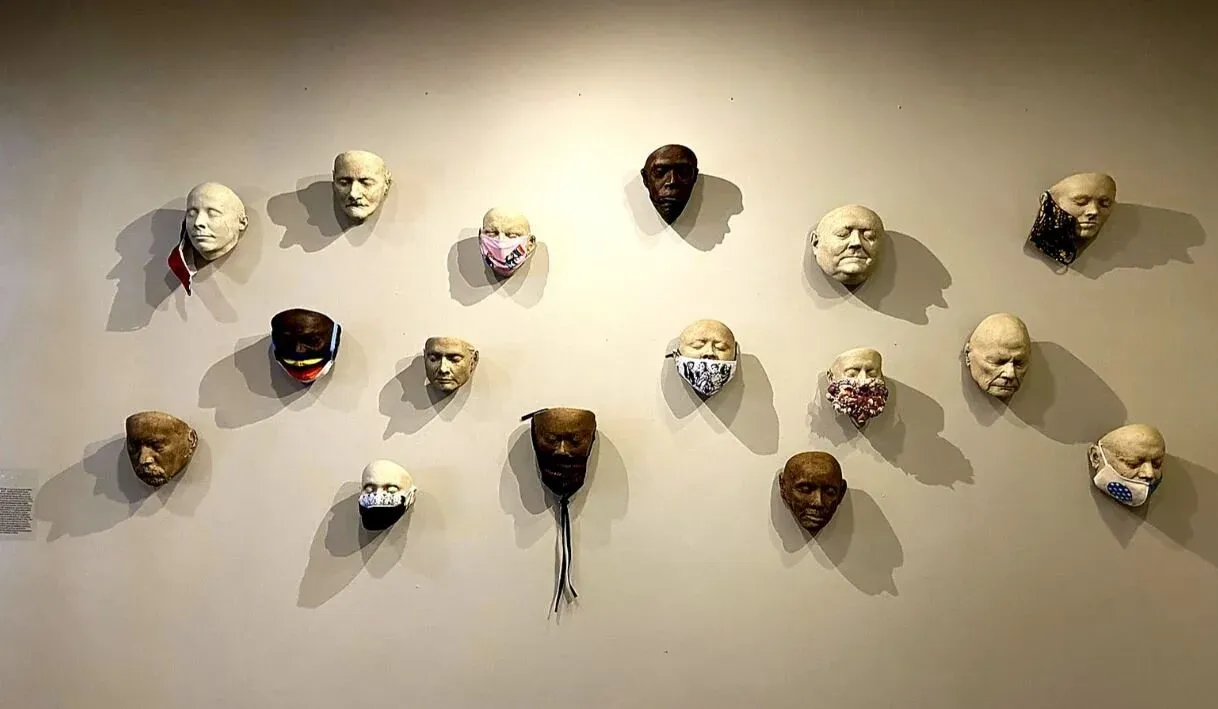 "Out of the Darkness" exhibition, featuring work from "The Masks We Wear" exhibition. Pyramid Hill Sculpture Park & Museum, Hamilton, Ohio. 2021